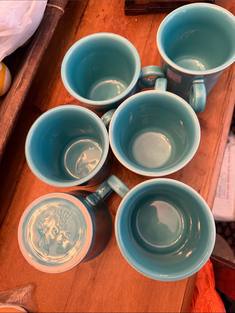 Fiesta Aqua Blue Ceramic Coffee Mug Set - 6pcs